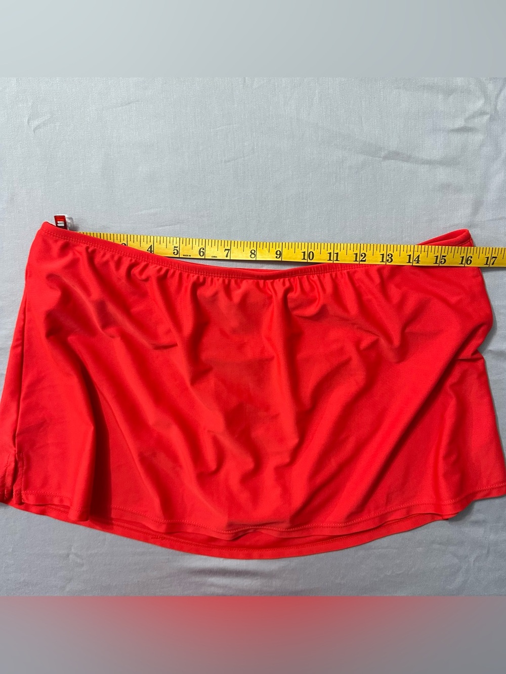 Catalina Tankini Swimsuit Set Large 12 14 Orange Tiered Ruffle Top Skirtini Swim - Picture 7 of 14